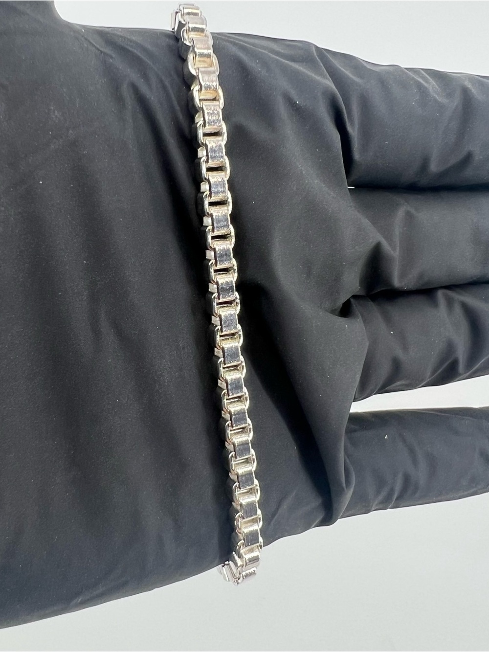 Sterling Silver Box-Link Bracelet - Silver